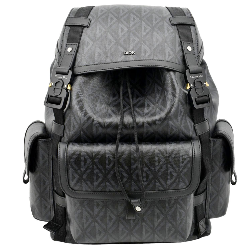 CHRISTIAN DIOR Hit The Road Diamond Canvas Backpack Black