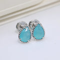 BOHEME TURQUOISE SILVER STUD EARRINGS